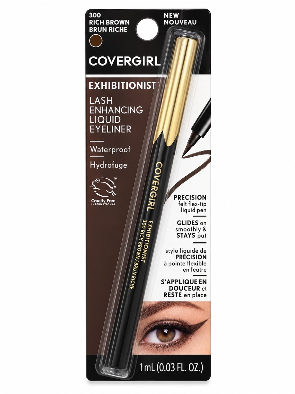 COVERGIRL Exhibitionist Lash Enhancing Liquid Eyeliner — Rich Brown